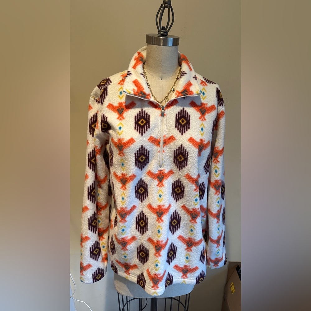 Ariat Womens Creek Pullover Multi size Med Colorful Patterned Fleece Pullover